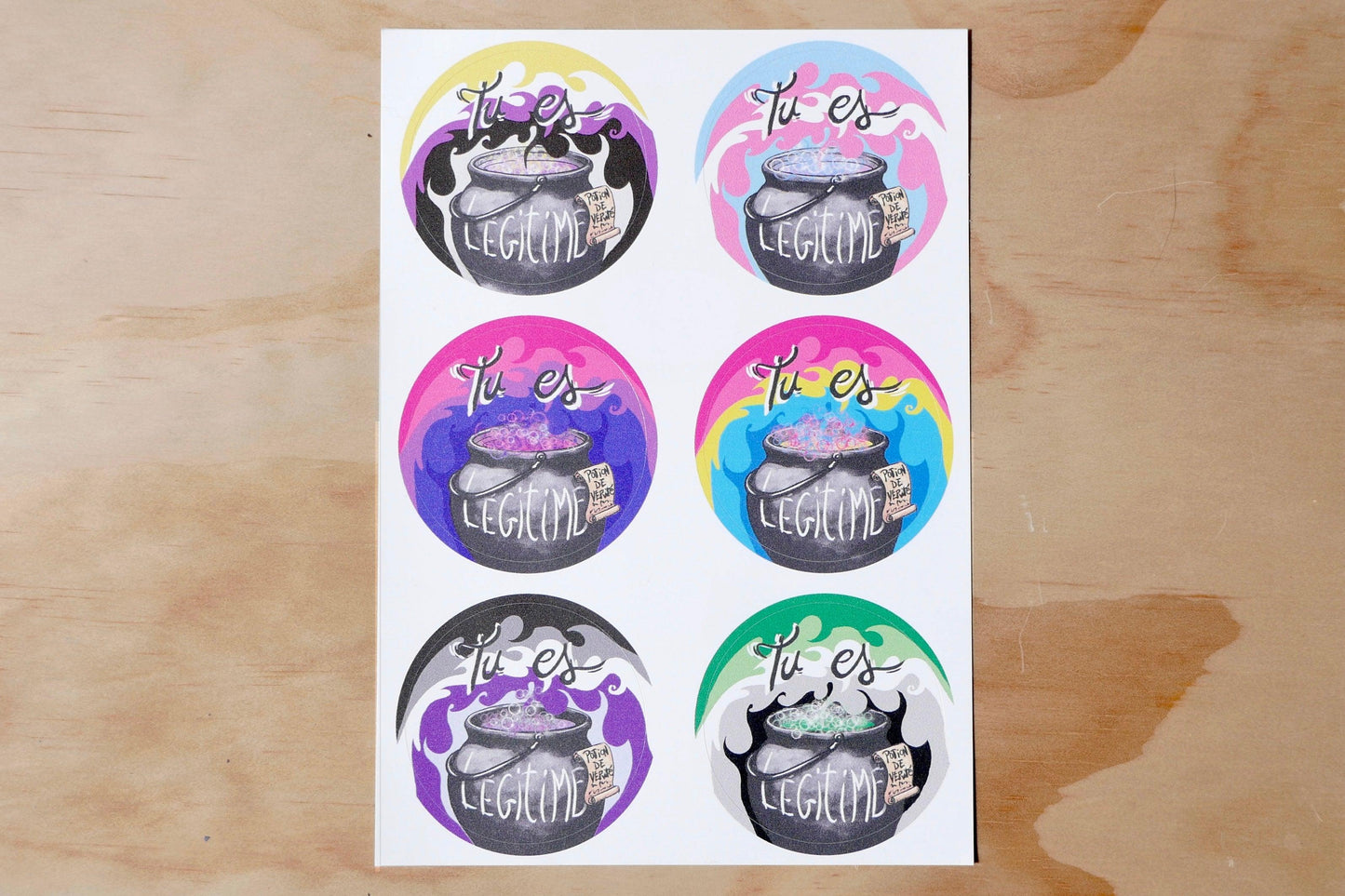 Planche stickers vinyle « Potions de vérité » - Selwyn the Rainbow Witch
