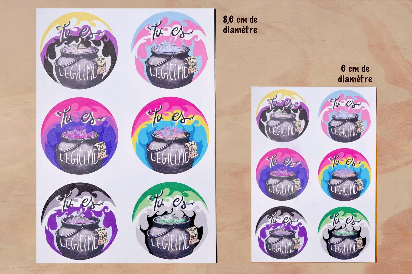 Planche stickers vinyle « Potions de vérité » - Selwyn the Rainbow Witch