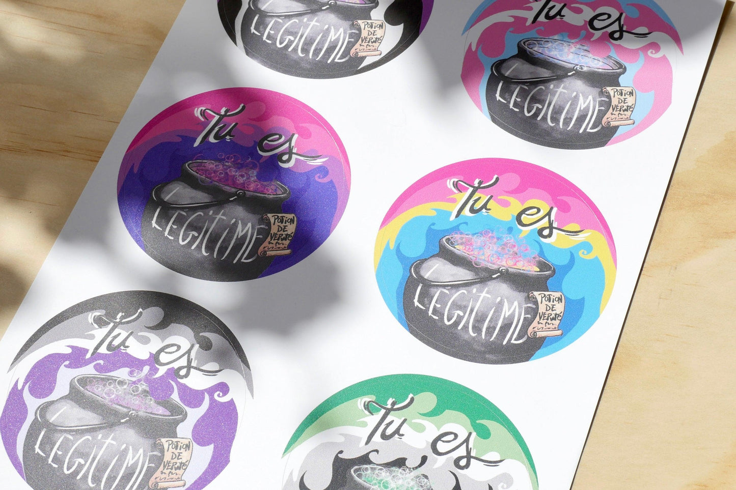 Planche stickers vinyle « Potions de vérité » - Selwyn the Rainbow Witch
